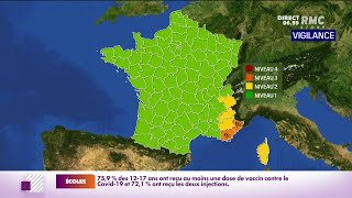 Alerte météo: le Var et les Alpes-Maritimes placés en vigilance orange pour 