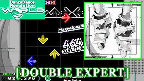 【DDR WORLD】 Robot Footwork / Super Shrimp [DOUBLE EXPERT] 譜面確認 +Clap