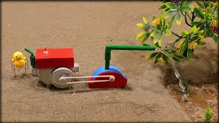 diy how to make water pump using mini diesel engine | Mini diesel engine water pump diy tractor