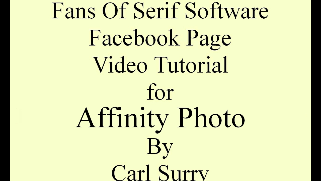 affinity photo keyboard shortcuts