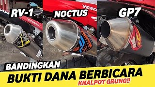 PERBEDAAN HARGA SUARA TEST SOUND KNALPOT RV1 NOCTUS DAN GP7 PASANG DI CRF150L