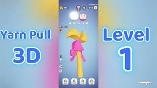 Yarn Pull 3D Level 1 Walkthrough 🧶🧩 | Color Yarn Sort Puzzle Solution | Mini Boss