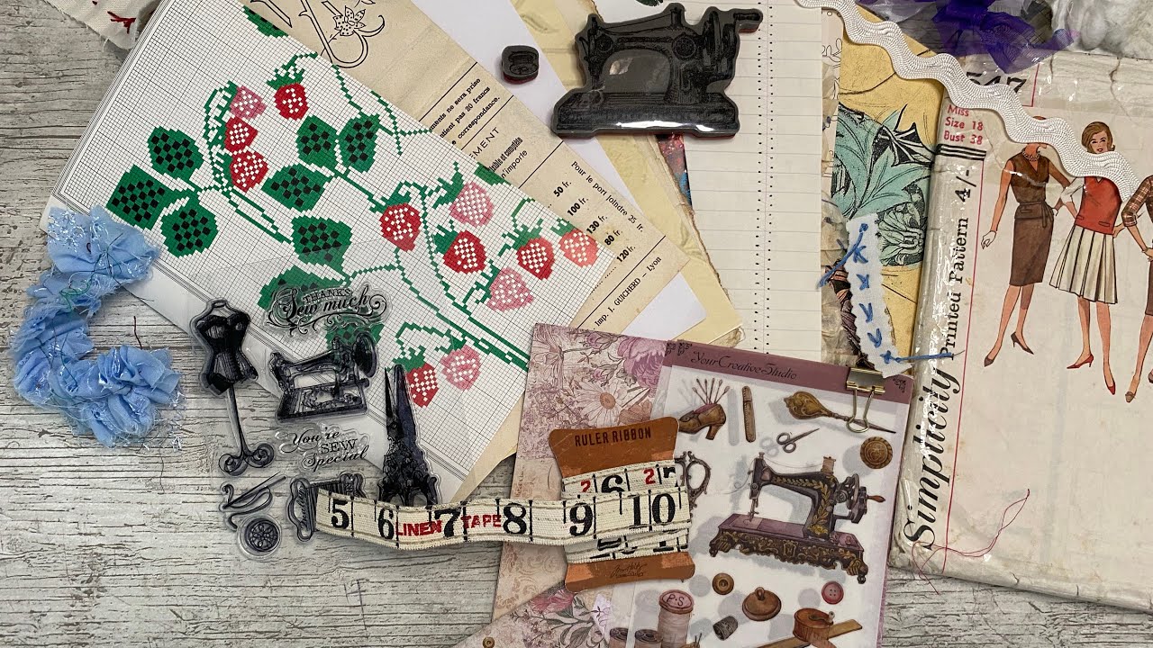Starting the sewing themed junk journal junkjournalideas YouTube