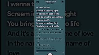 In The Name of Love - Martin Garrix (sped up) ||  #fypシ #songs #martingarrix Resimi