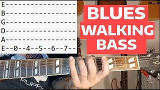 Blues Walking Bass Line - Guitar Lesson