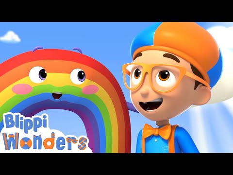 Blippi Wonders - Blippi Learns Rainbow Colors! | Blippi Animated Series | Cartoons For Kids
