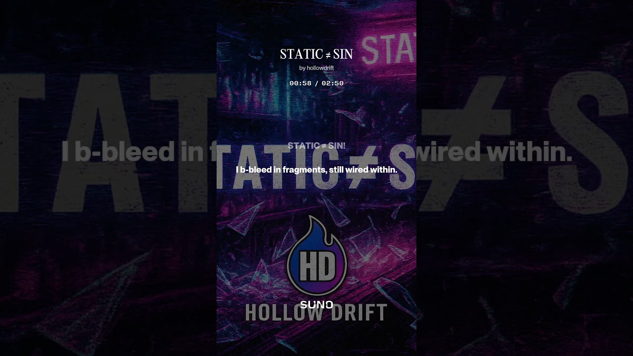 Watch STATIC ≠ SIN — Hollow Drift | Glitch, rage, and rebirth collide. The signal survives. ⚡🔥 #metal on YouTube Watch STATIC ≠ SIN — Hollow Drift | Glitch, rage, and rebirth collide. The signal survives. ⚡🔥 #metal on YouTube