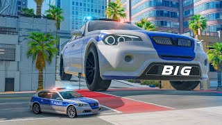 THE BIGGEST POLICE CAR vs THE SMALLEST POLICE CAR IN THE WORLD in BeamNG.drive
