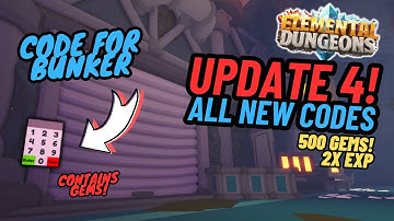 Code for the NEW BUNKER + All the NEW CODES | Elemental Dungeons