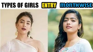 TYPES OF GIRLS ENTRY MONTHWISE//girls entry /#monthwise