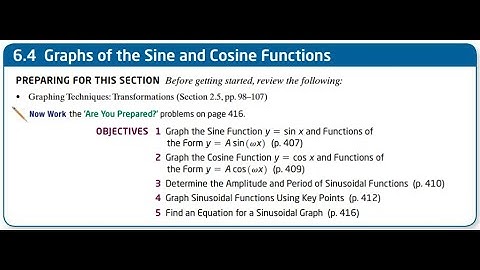 Section 6.4 - Graphs of the Sine and Cosine Functions