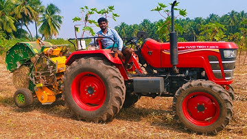Mahindra yuvo tech Plus 585 4wd tractor Goes to bharat baler solathadu rolling performance 