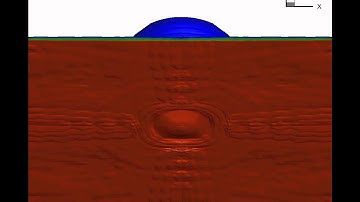 Coalescence of drop (lower side)