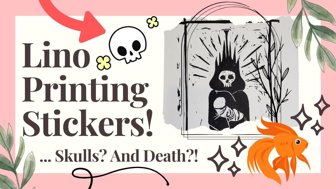 My Journey with Lino Printing ✨ Also I made STICKERS! ✨