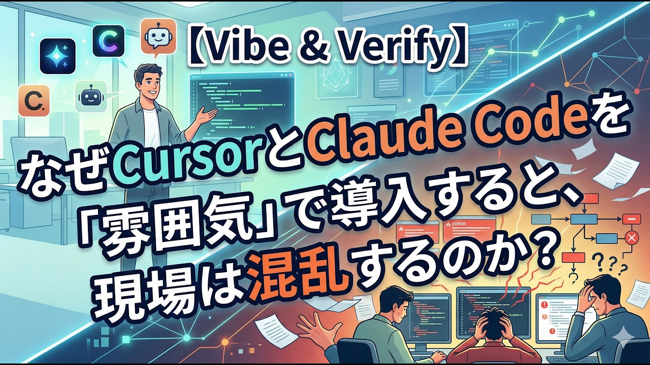 【Vibe & Verify】なぜCursorとClaude Codeを「雰囲気」で導入すると、現場は混乱するのか？ - YouTube