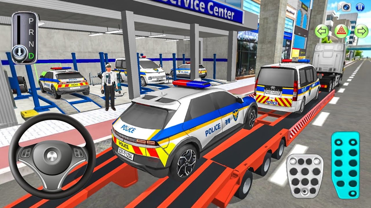 Police Officer Cars Transport to Auto Repair Shop - Police Car Game - 3D Driving Class Android Game
