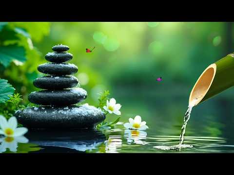 Relaxing Piano Music with Bamboo Water 🌿 Calm Mind, Stress Relief & Inner Peace