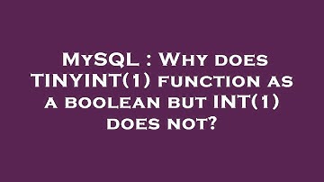 MySQL : Why does TINYINT(1) function as a boolean but INT(1) does not?
