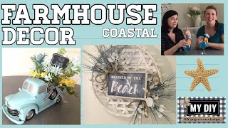 Farmhouse decorating ideas | Tobacco basket decor | Little blue truck decor