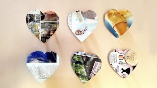 DIY Simple 3D Heart Wall Room Decor | Valentine's Day Wall Art | Magazine Pages DIY