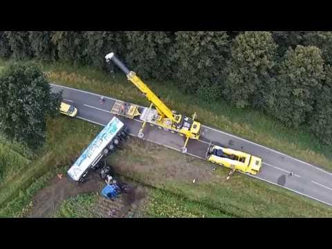 20-8-2016 Ongeval en berging vrachtwagen Nederweert eind