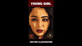 Young Girl Vector Portrait In Adobe Illustrator