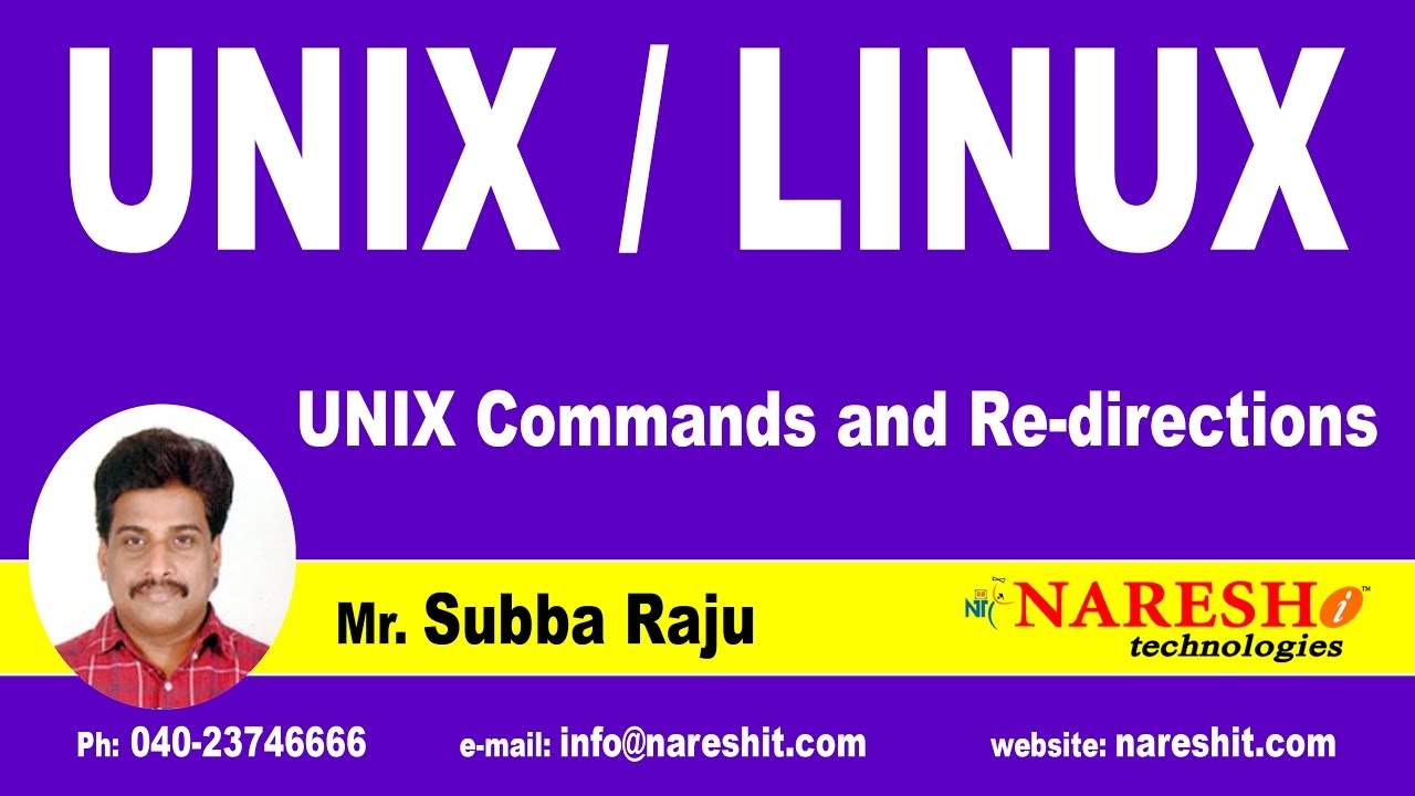 UNIX Commands and Re-directions | UNIX Tutorial | Mr. Subba Raju