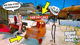 TROLLFACE HURDALIKTAN DÜNYANIN EN PAHALI VE EN KÜÇÜK ARABASINI ALIP TAMİR ETTİRİYOR! - GTA 5 screenshot 5