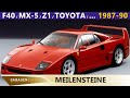 Meilensteine - 1987 - 1990 - F40, Z1, MX-5 &amp; Aufstieg von Toyota | Garagengold