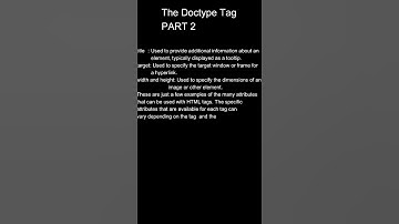 8 The DOCTYPE Tag Part 2 #shorts  #codingtips #coding #programming #html