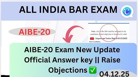 AIBE-20 Exam New Update Official Answer key 😳 Raise objections | #aibe20answerkey