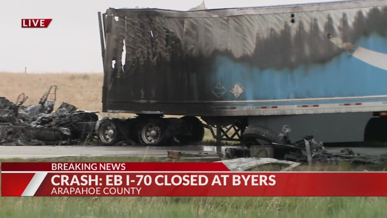 7 injured in crash between semi and SUV near Byers - YouTube