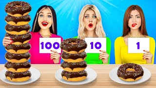 100 СЛОЕВ ШОКОЛАДА ЧЕЛЛЕНДЖ | Баттл Вкусного шоколада ПРОТИВ Реальной еды на 24 часа от RATATA