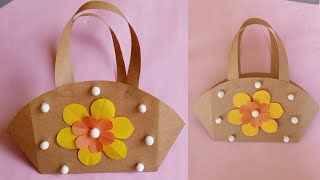 DIY Paper Handbag 👜 || Paper Craft || Origami easy paper bag idea.
