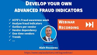 Webinar: Develop your own advanced fraud indicators (14/11/2023)