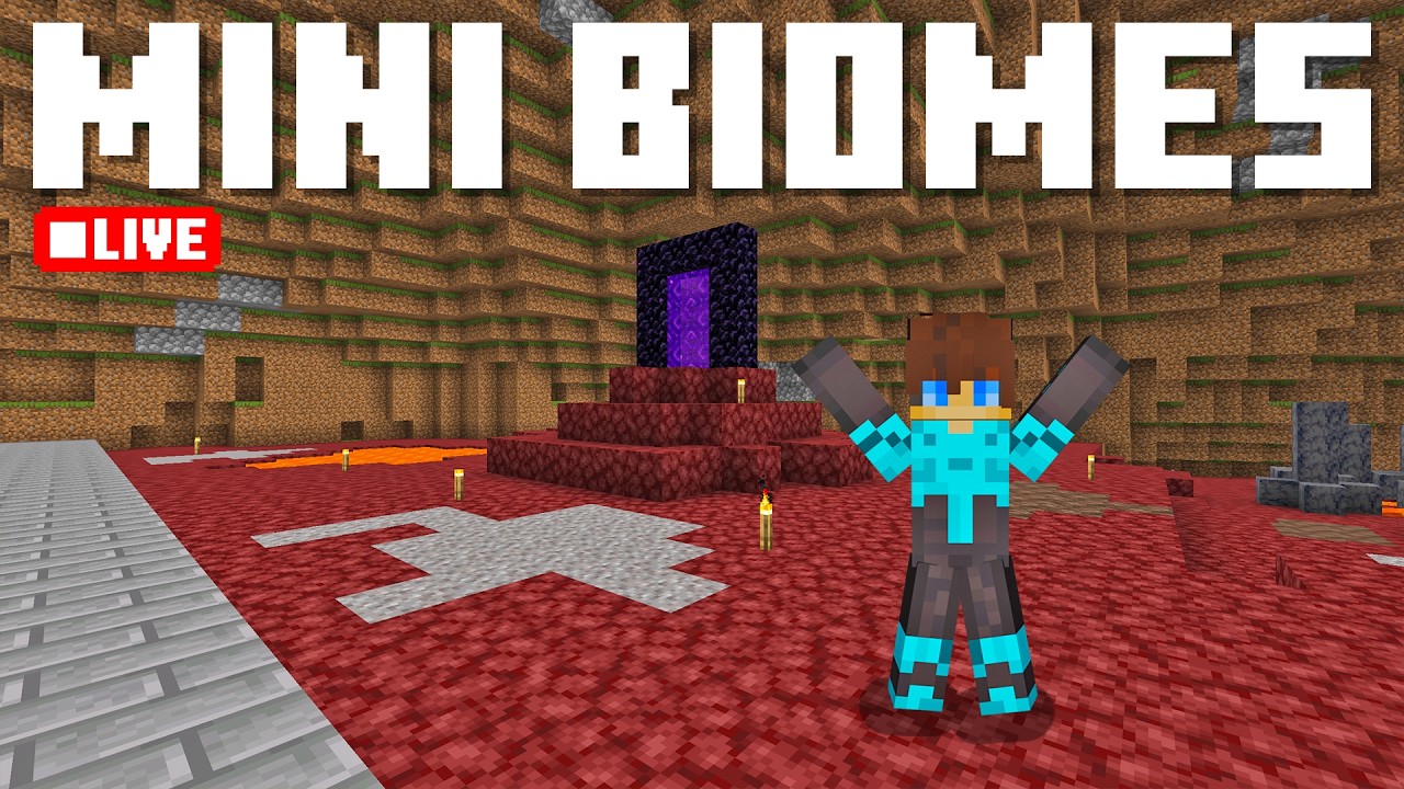 BUILDING MINI BIOMES IN MINECRAFT HARDCORE! 🔴vertical stream