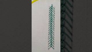 Easy hand embroidery border design #embroidery #beginners #youtubeshorts #trending #borderdesign