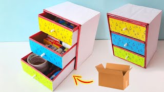 how to make cardboard drawer , best out waste idea , how to make Organizer from cardboard