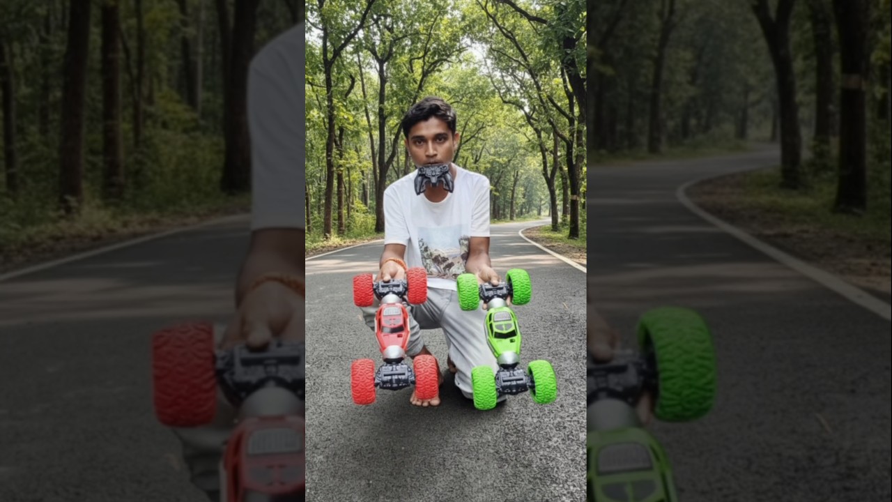 Remote Control Two' Red & Green Colour Racing Moka Car Testing 🚘 