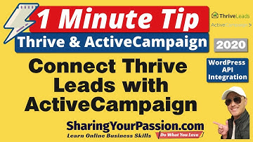 API Connect Integration Thrive Themes Leads to ActiveCampaign | 1 Minute