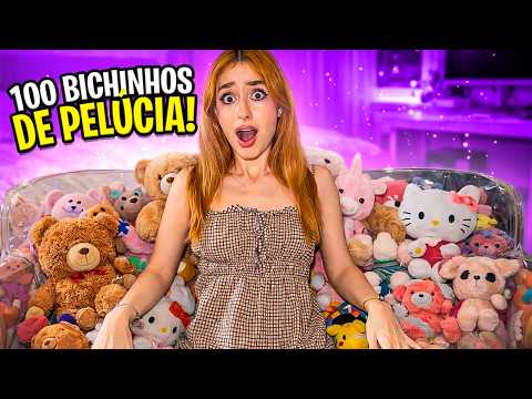 I PUT 100 STUFFED ANIMALS ON THE SOFA!!!