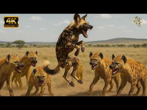 صدام مميت الضباع والكلاب البرية في مطاردة دموية وثائقي عن الحيوانات