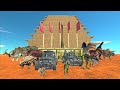 Drive go down mountains. Don't get eaten by dinosaurs! | Animal Revolt Battle Simulator