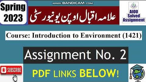 ⏩ AIOU Code 1421 Solved Assignment No.2 Spring 2023 | Subject: Intro To Environment |Level: BA/B.Com