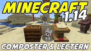 Minecraft 1.14 - COMPOSTER, LECTERN and DESERT VILLAGE - Minecraft 1.14 Snapshot Playthrough - Ep 4