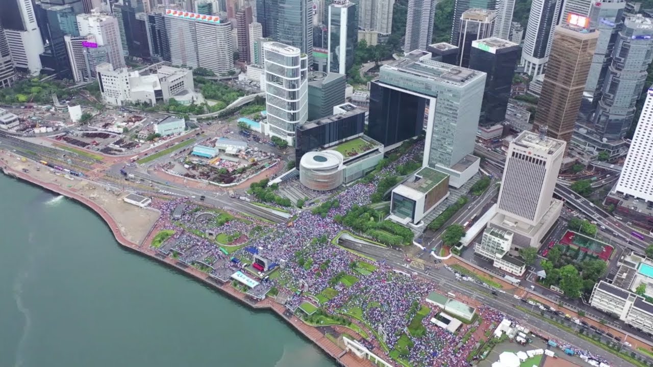 newspaper mockup Hong Kong residents participate in anti-violence rally