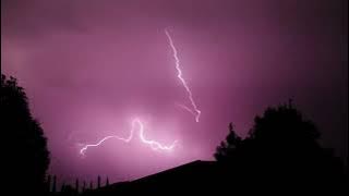 Purple Rain And  Thunder With White Lightning Sounds For Relaxing