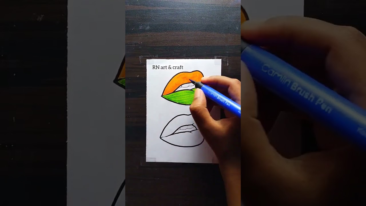 India+ Bangladesh Flag drawing l Satisfying lips art💋 