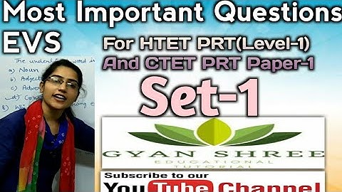 Most Important Questions of EVS Topic|Set-1|For HTET PRT(Level-1) And CTET PRT Paper-1