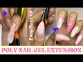 Easy poly nail gel extension using paper nail form tutorial for beginners